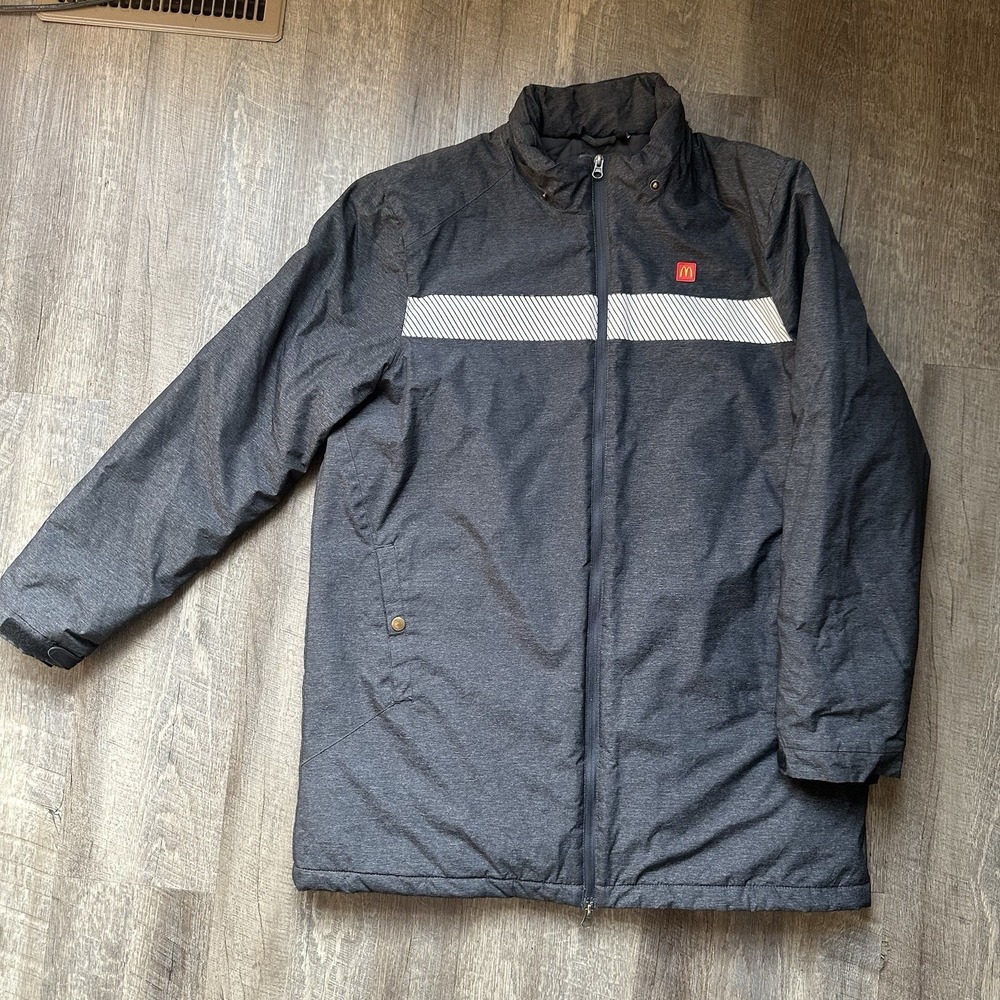 McDonalds Apparel Collection Employee Parka Jacket Large Quilted Reflective L